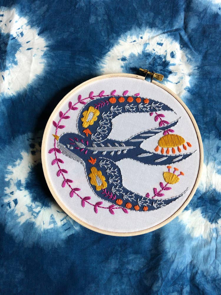 Swallow Embroidery Kit