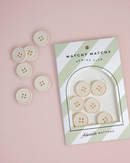 7/8" Retro Buttons - Set of 6 - Matchy Matchy Sewing Club