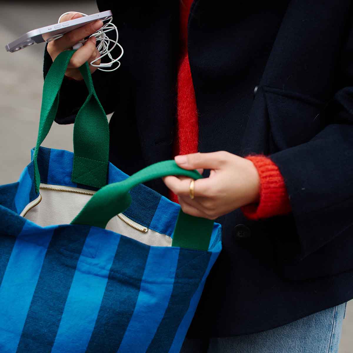 BAG TINA BIG STRIPES NIGHT / BLUE