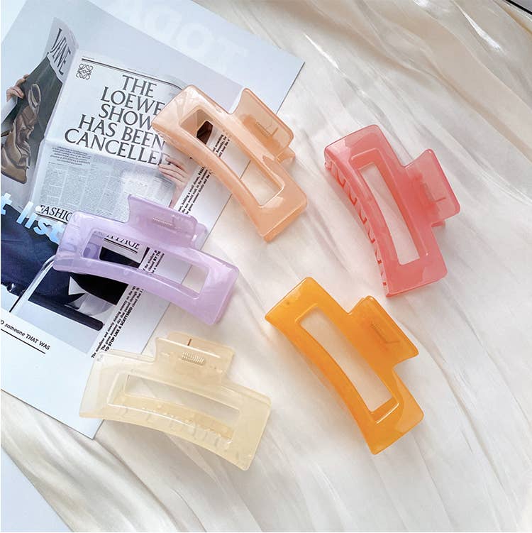 Malibu | Pastel Translucent Rectangle Jelly Claw Clip