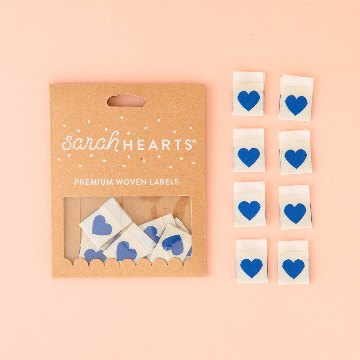 Blue Heart Woven Labels  - Sewing Woven Clothing Label Tags