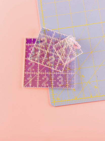 Mini Squares Set - Iridescent quilting rulers